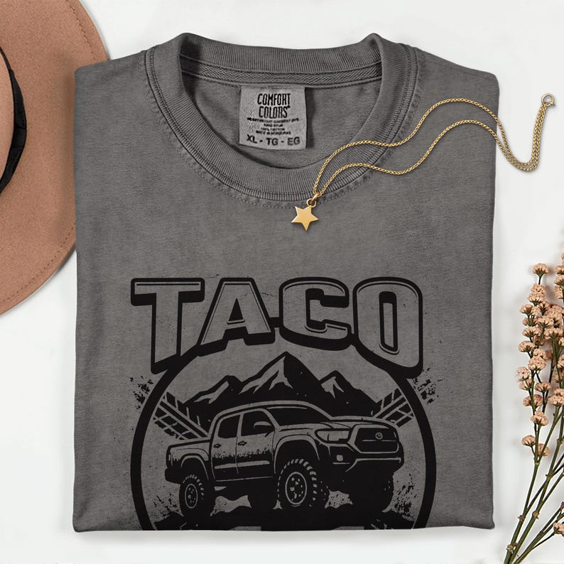 Taco 4x4 Off Road Shirt | Comfort Colors 1717 Tee | Vintage Truck Badge Graphic | Gifts for Truck Lovers | Gift for Him image 11