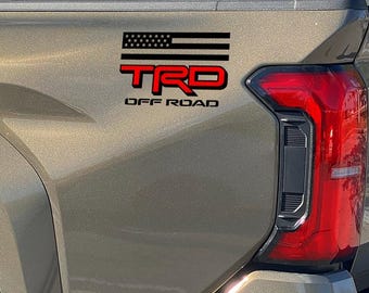 TRD Off Road Flag Decals for Tacoma 2024-2025 Toyota Truck Bedside Vinyl Sticker 2Pcs