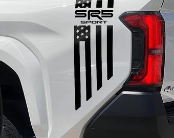 SR5 Sport Truck Bedside Vinyl Decals for Toyota Tacoma 2024-2026 Flag Stickers Pair