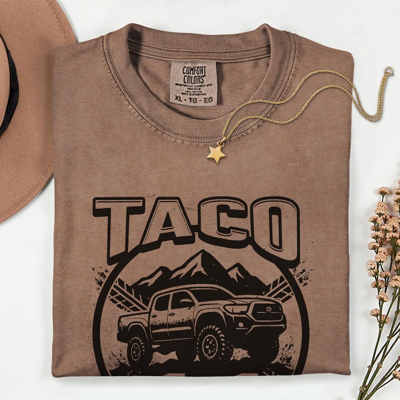 Taco 4x4 Off Road Shirt | Comfort Colors 1717 Tee | Vintage Truck Badge Graphic | Gifts for Truck Lovers | Gift for Him image 10