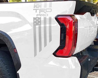 TRD PRO Truck Bedside Vinyl Decals for Toyota Tacoma 2024-2026 Flag Decal Pair