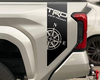 TRD Off Road Truck Bedside Vinyl Decals for Toyota Tacoma 2024-2026 Compass Stickers 2