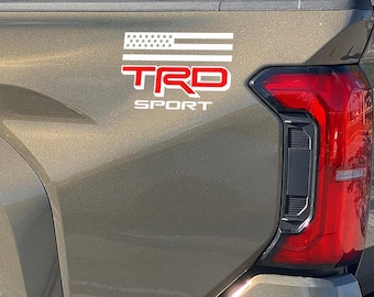 TRD Sport Flag Decals for Tacoma 2024-2025 Toyota Truck Bedside Vinyl Sticker 2Pc