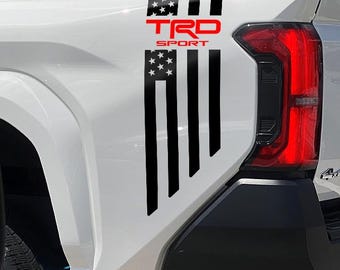 TRD Sport Truck Bedside Vinyl Decals for Toyota Tacoma 2024-2026 Flag Stickers 2