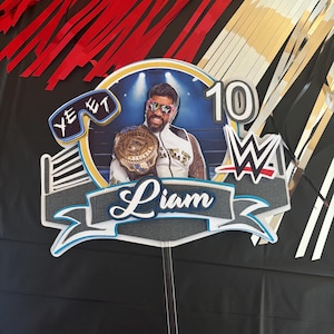 Personalized Wrestling Cake topper|Wrestling birthday party|Yeet Jey Uso cake topper