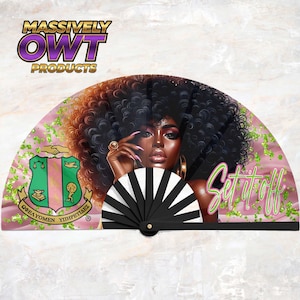 Alpha Kappa Alpha® Set it Off &quot;Clack Fan&quot; - 1908® Oh so Pretty, Line Dancing Fan, AKA Strolling Fan, Boots on the Ground