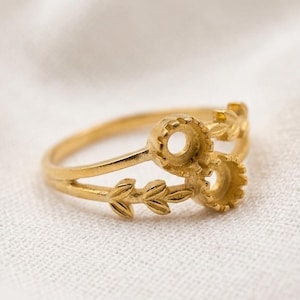 925 Sterlingsilber-Ring-Zinken-Einstellung für Runden Stein 4 mm 5 mm 6 mm, DIY Semi Mount Ring für die Schmuckherstellung, Art-Deco-leere Ring Montage