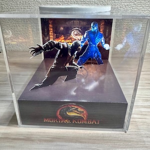 Mortal Kombat LED Handmade Diorama Cube 9cm | Scorpion vs Sub-Zero