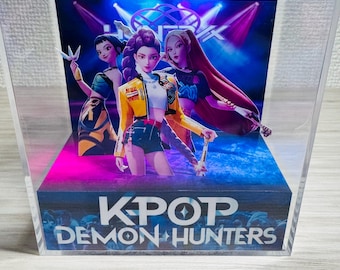 K-pop Demon Hunters LED Dual Sided Handmade Diorama Cube 9cm
