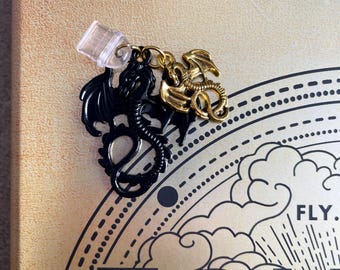 Portachiavi/ciondolo per Kindle ispirato a Fourth Wing / Accessorio per e-reader a forma di drago / Tairn e Andarna / Regalo romantico per appassionati di libri