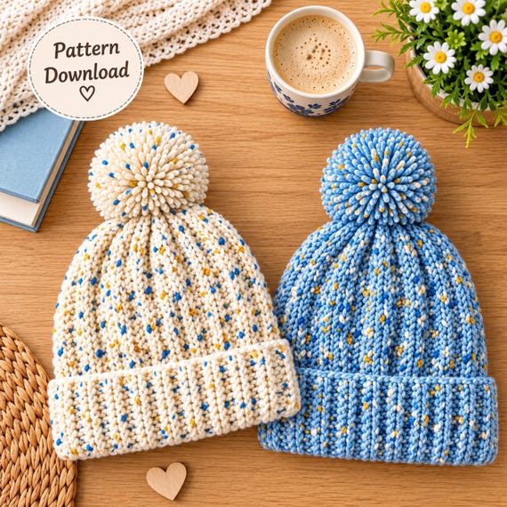Crochet Beanie Pattern | Ribbed Hat DIY (PDF Download)