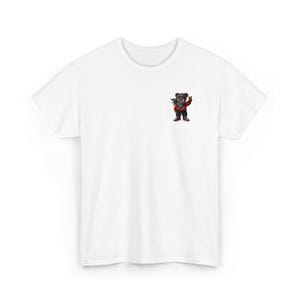 かわいいクマの漫画ユニセックスTシャツ、グラフィックTシャツ、動物愛好家へのギフト、カジュアルウェア、誕生日Tシャツ、楽しいアパレル