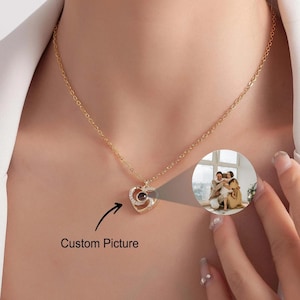 Custom Photo Projection Necklace | Memorial Picture Pendant | Personalized Jewelry Gift for Her | Birthday, Mother&#39;s Day, Anniversary