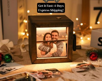 Custom Photo Flipbook Gift | Personalized Memory Box | Romantic Holiday Gift for Couples | Unique Christmas Keepsake | Photo Cube Album