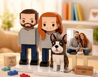 Custom Brick Pet Figures | Personalized Cat & Dog Mini Blocks | Pet Lover Gift | Unique Holiday Keepsake | Pet Mom Gift | Pet Minifigures