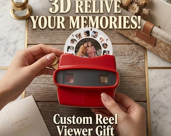 Custom 3D Viewfinder with Photo Reel, Personalized Anniversary Gift for Him Her, 10x Ultra-Clear Photo Keepsake, Couples Wedding Gift