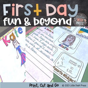 Back to School Activities for 1st & 2nd Grade | First Week of School Centers | Name Craft, All About Me, Self-Portrait Printables