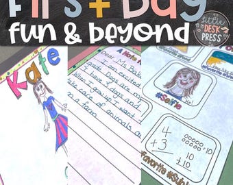 Back to School Activities for 1st & 2nd Grade | First Week of School Centers | Name Craft, All About Me, Self-Portrait Printables