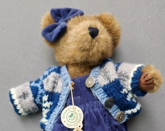 Boyds Bär Nadia Berriman Gelenk Plüsch Teddy Blau Pullover Samt 11 in