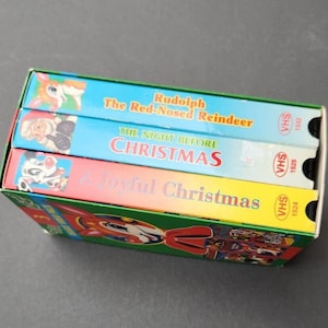 3- VHS Xmas Set Night Before Christmas Rudolph, Joyous Christmas Cartoon