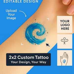 Temporary Tattoos (10-500 Pack) - Customizable & Waterproof - Wedding Party Favors - Personalized Design