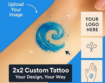 Custom Temporary Tattoos (10-500 Pack) - Customizable & Waterproof - Wedding Party Favors - Personalized Design