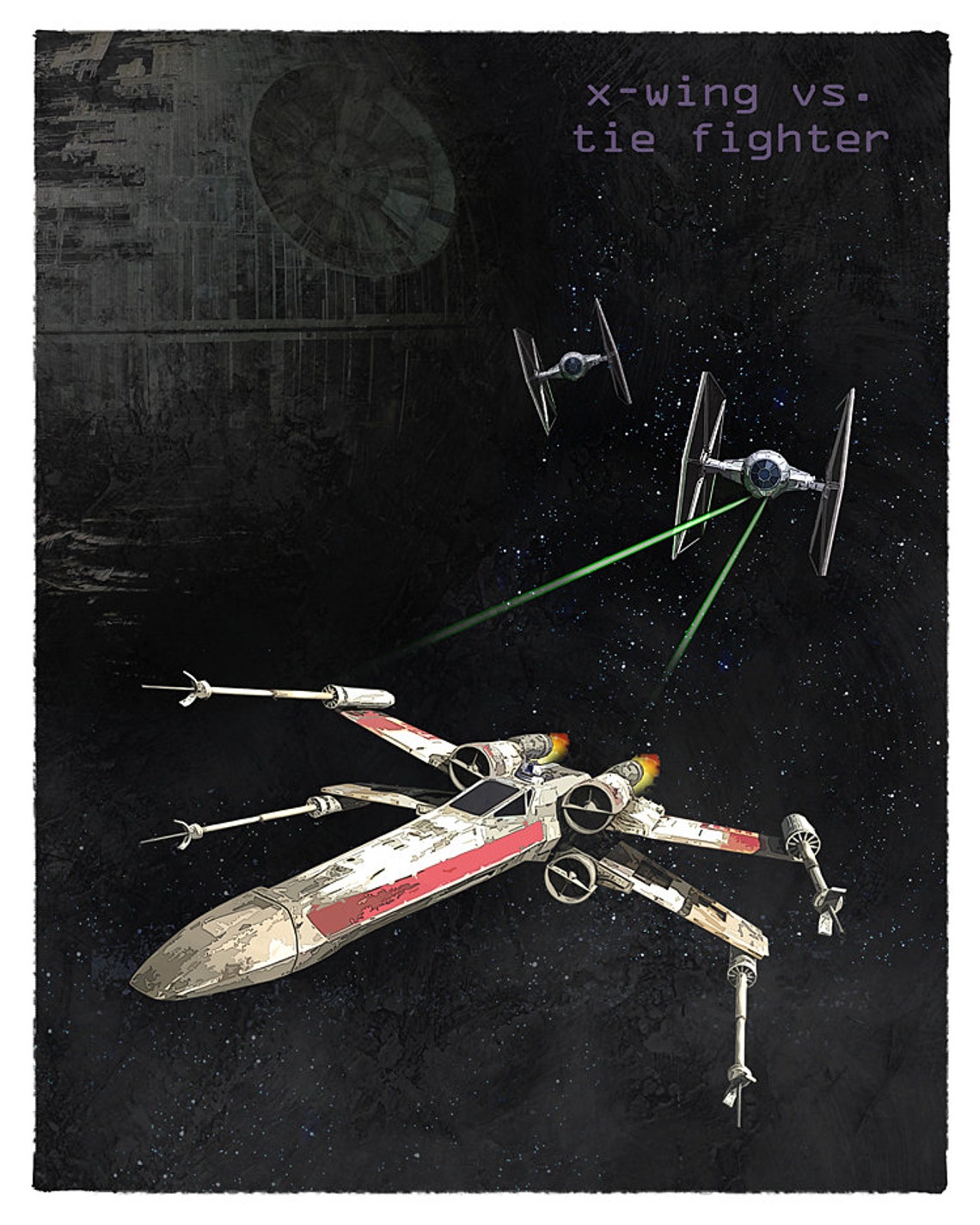 Star Wars Xwing vs Tie Fighter 8x10 11x14 or 16x20 print Etsy