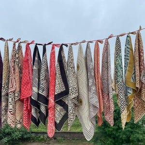 Block Printed Organic Cotton Bandanas - Set of 10 Paisley Scarves