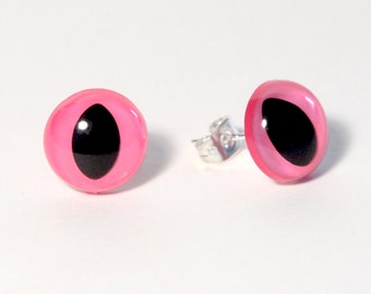 Pink Kitty Eye Earrings