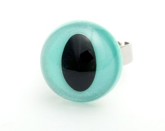 Blue Pearlescent Cat Eye Ring