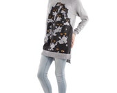 Long Gray Heather Crazy Kitty Sweater