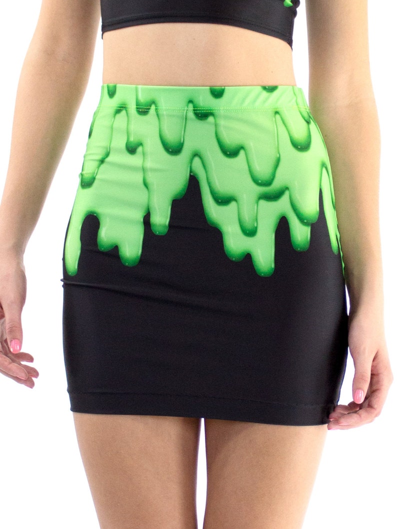 Green Slime Mini Skirt Etsy