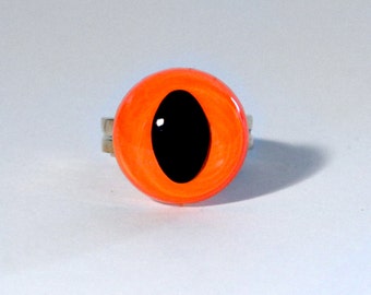 Neon Orange Cat Eye Ring