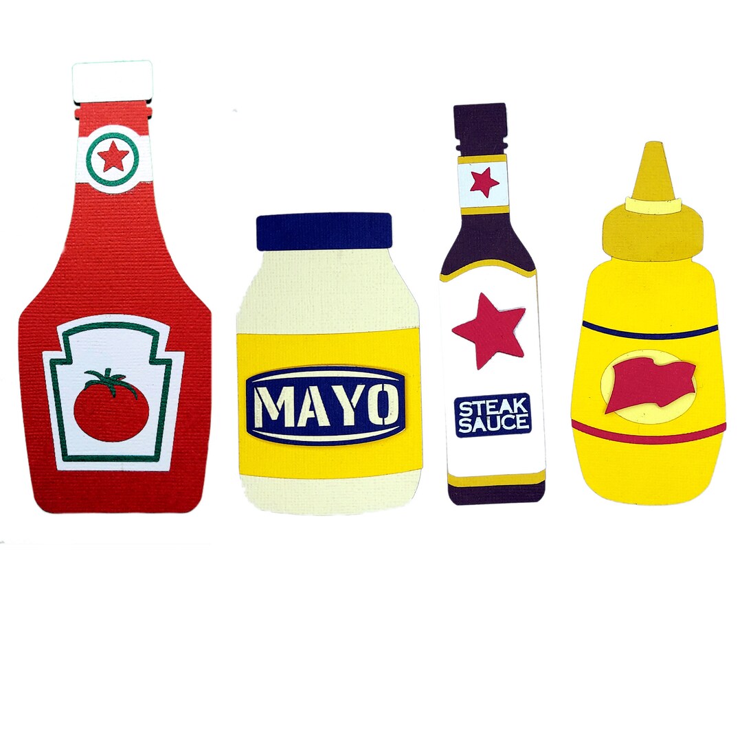 Picnic Condiments 2.5 X 5.5 Fully-assembled Laser Cut Scrapbook ...