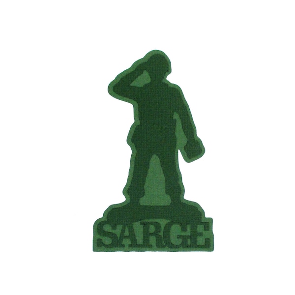 Green Army Guy Sarge 3 x 5 Laser Cut Scrapbook Embellishment by SSC Laser Designs