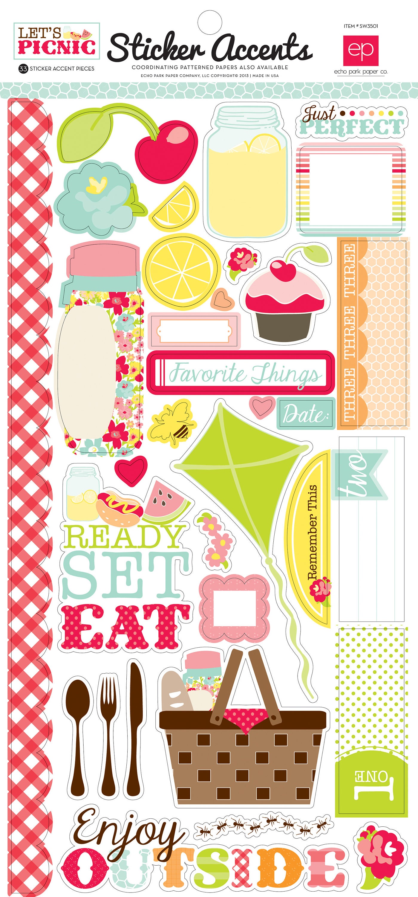 Let's Picnic Collection Scrapbook Page Kit de Echo Park Etsy