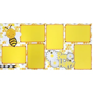 Bee Happy Premade Embellished Two-Page 12 x 12 Scrapbook Layout by SSC Designs (Original design by Miss Kate Cuttables)