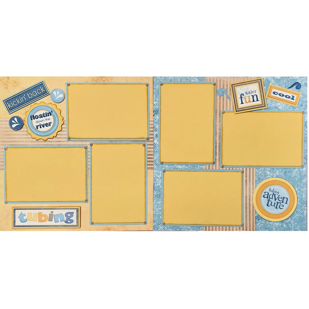 Tubing Fun 2 12 X 12 Premade, Handembellished Scrapbook Pages by SSC