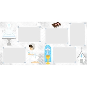 First Communion Girl (2) - 12 x 12 Premade, Printed Scrapbook Pages by SSC Designs