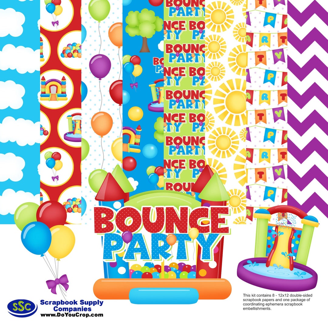 Bounce House 12 X 12 Double-sided Scrapbook Paper & Embellishment Kit ...