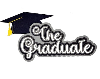 The Graduate Title 3.5 x 7 & Accessories Fully-Assembled Laser Cut Scrapbook Embellishment by SSC Laser Designs