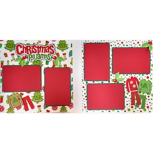 Christmas Pajamas (2) - 12 x 12 Premade, Hand-Embellished Scrapbook Pages by SSC Designs