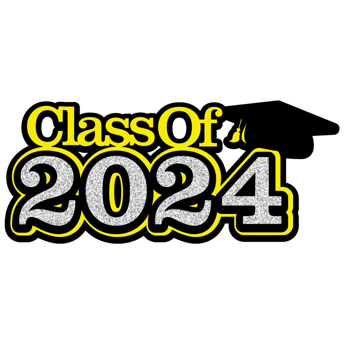 Graduation Collection Class of 2024 7 X 3 Glitter Laser Cut - Etsy