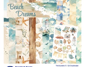 Beach Dreams 12 x 12 Scrapbook Paper & Embellishment Kit by SSC Designs