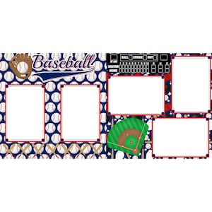 Baseball (2) - 12 x 12 Printed Scrapbook Pages by SSC Designs