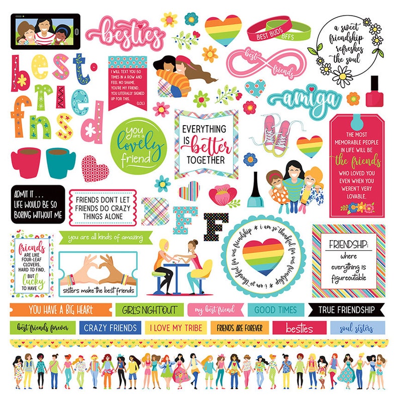 Best Friends Collection Scrapbook Kit by Photo Play Paper 12 Etsy