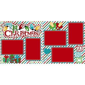 My First Christmas (2) - 12 x 12 Premade, Printed Scrapbook Pages by SSC Designs