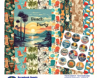 Beach Party 12 x 12 Scrapbook Paper & Embellishment Kit by SSC Designs