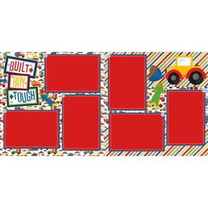 Built Boy Tough Dump Truck (2) - 12 x 12 Premade, Printed Scrapbook Pages by SSC Designs