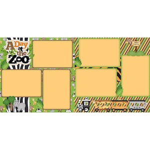 A Day At The Zoo (2) - 12 x 12 Premade, Printed Scrapbook Pages by SSC Designs